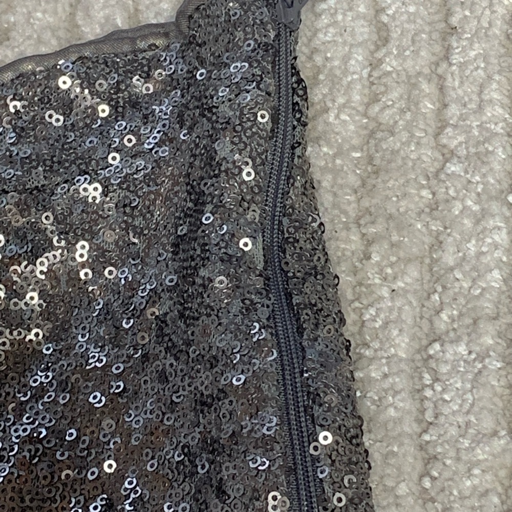 Vintage Y2K Forever 21 Silver Sequin Shorts Size Large‎ Side Zip Festival Rave - Picture 3 of 10